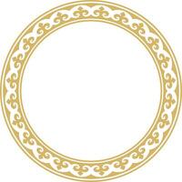 vettore oro kazakh nazionale il giro modello, telaio. etnico ornamento di il nomade popoli di Asia, il grande steppa, kazaki, chirghiso, calmucchi, mongoli, buriati, turkmeni