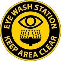 pavimento cartello occhio lavare stazione - mantenere la zona chiaro vettore