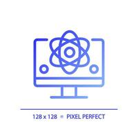 computer scienza e stelo pixel Perfetto pendenza lineare vettore icona. formazione scolastica corso per studenti. tecnologia. magro linea colore simbolo. moderno stile pittogramma. vettore isolato schema disegno