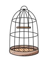 un' gabbia per un' pappagallo o domestico uccelli. vettore scarabocchio illustrazione di un' gabbia per conservazione uccelli nel il Casa.
