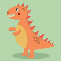 vettore carino arancia dinosauro, cartone animato dinosauro