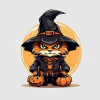 gatto Halloween cartone animato vettore illustrazione