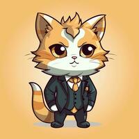 kawaii carino gatto cartone animato personaggi vettore isolato illustrazione