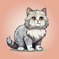 kawaii carino gatto cartone animato personaggi vettore isolato illustrazione