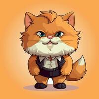 kawaii carino gatto cartone animato personaggi vettore isolato illustrazione