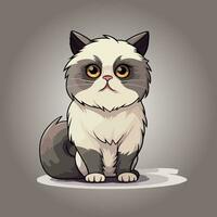 kawaii carino gatto cartone animato personaggi vettore isolato illustrazione