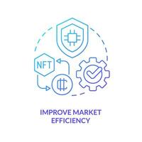 Ottimizzare mercato efficienza blu pendenza concetto icona. attività commerciale in linea sviluppo. nft beneficiare astratto idea magro linea illustrazione. isolato schema disegno vettore