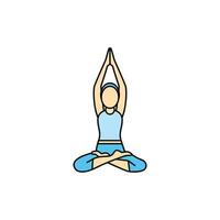 yoga posa icona. pieno schema icona vettore