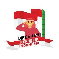 indonesiano indipendenza anniversario vettore