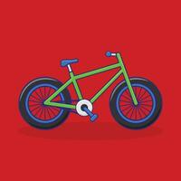 verde bicicletta cartone animato vettore