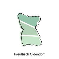 carta geografica di preubisch oldendorf città. vettore carta geografica di il Tedesco nazione. vettore illustrazione design modello