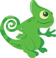 carino cartone animato camaleonte lucertola vettore