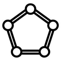 icona della linea del pentagono vettore