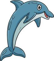 delfino salto su cartone animato colorato clipart vettore