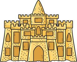 sabbia castello cartone animato colorato clipart illustrazione vettore