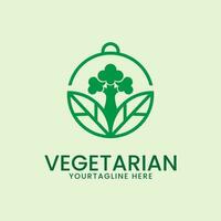 vegetariano logo vettore illustrazione design