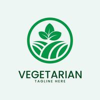 vegetariano logo vettore illustrazione design