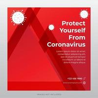 banner del virus corona per il modello di post sui social media vettore