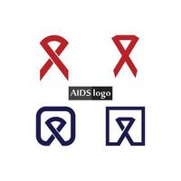 logo del nastro di aiuti e disegno vettoriale della giornata mondiale dell'AIDS