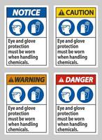 Durante la manipolazione di prodotti chimici è necessario indossare occhiali e guanti di protezione vettore