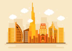 Vettore di skyline della città di Dubai