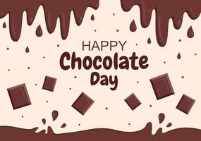 illustrazione di vettore di celebrazione del giorno del cioccolato felice