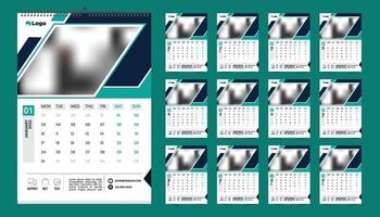 calendario da parete 2022 modello idea di design, calendario 2022 vettore