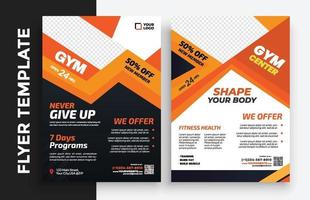 palestra gratuita fitness poster volantino opuscolo brochure copertina design layout spazio per sfondo foto, modello di illustrazione vettoriale in formato a4