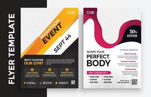 palestra gratuita fitness poster volantino opuscolo brochure copertina design layout spazio per sfondo foto, modello di illustrazione vettoriale in formato a4