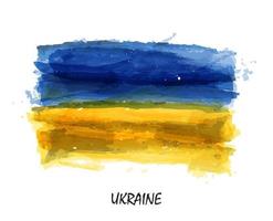 realistica pittura ad acquerello bandiera dell'ucraina. vettore. vettore