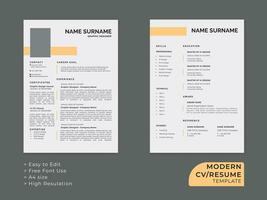 minimalista CV modello vettore. curriculum vitae design modello vettore