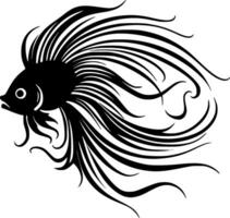 pesce - nero e bianca isolato icona - vettore illustrazione