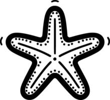 stella marina - nero e bianca isolato icona - vettore illustrazione