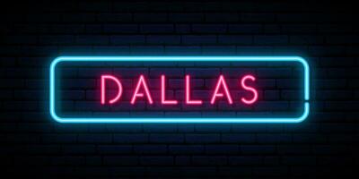 dallas neon cartello. vettore