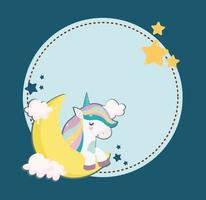 banner luna unicorno moon vettore