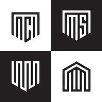 creativo lettera scudo forma per logo design vettore modello