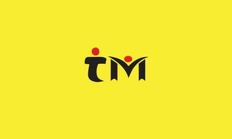 mt tm iniziali monogramma lettera testo alfabeto logo design vettore