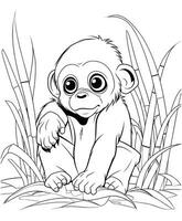 gorilla colorazione pagine per bambini vettore