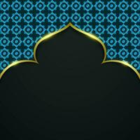 islamico buio sfondo con d'oro splendore vettore