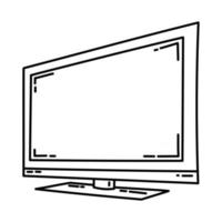icona della televisione a led. scarabocchiare lo stile dell'icona disegnato a mano o contorno vettore