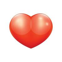 vettore realistico rosso lucido cuore isolato su bianca