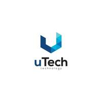 lettera u Tech logo disegno, u lettera tecnologia logo, u lettera logo design vettore modello