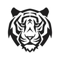 tigre testa, Vintage ▾ logo linea arte concetto nero e bianca colore, mano disegnato illustrazione vettore