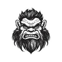 troll, Vintage ▾ logo linea arte concetto nero e bianca colore, mano disegnato illustrazione vettore