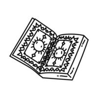 icona del Corano. scarabocchiare lo stile dell'icona disegnato a mano o contorno vettore