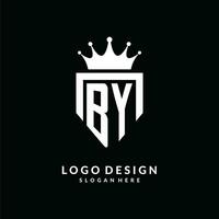 lettera di logo monogramma emblema stile con corona forma design modello vettore