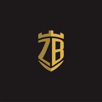 iniziali zb logo monogramma con scudo stile design vettore