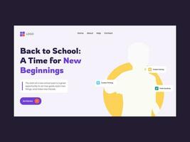 scuola formazione scolastica atterraggio pagina ui kit modello vettore