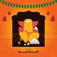 vettore illustrazione di signore Ganesha per ganesh Chaturthi Festival