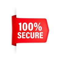 icona con rosso 100 sicuro nastro per concetto design. attività commerciale concetto. dati protezione. vettore